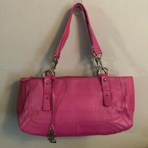 Lauren Ralph Lauren hot pink leather handbag purse